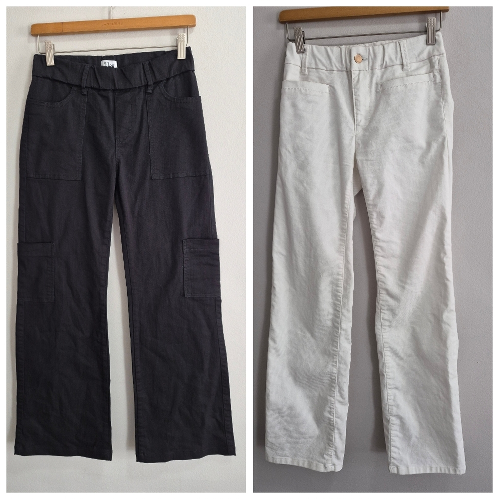 Bevy Flog Lot of 2 Pants Black NWOT Cargo and White Straight Size 24